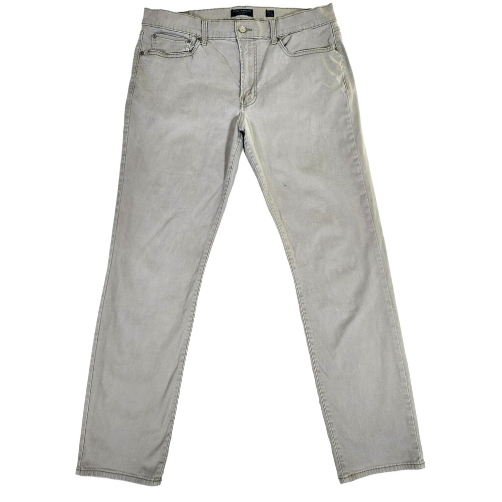 Lucky Brand 121 Slim Straight Pants Mens 36x32 Fits 36x30 Brown 5-Pocket Stretch